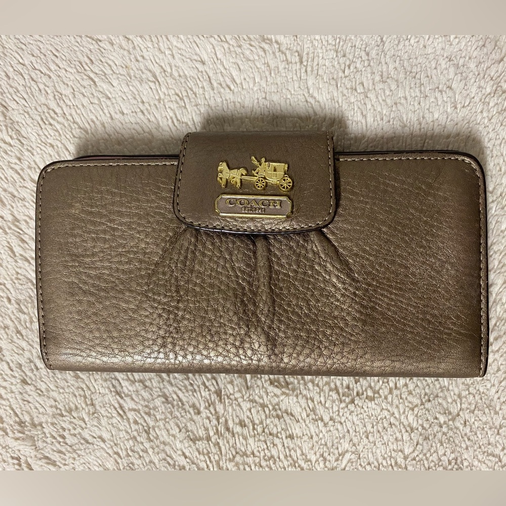 Coach Est.1941 Metallic Brown Leather Wallet